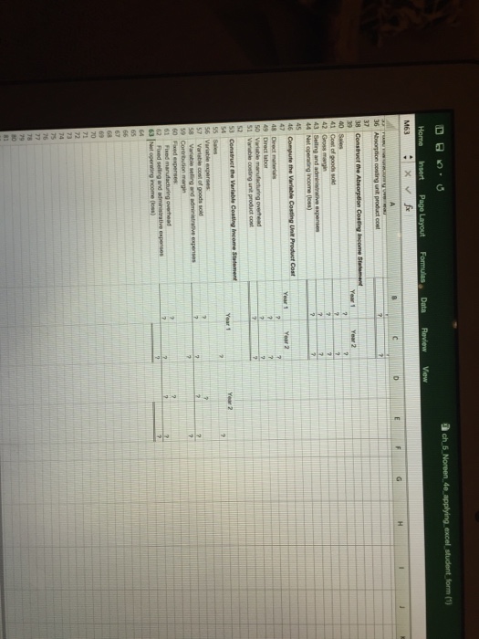 please? 1 Chapter 5. Applying Excel 4 Seang prio per unit 6