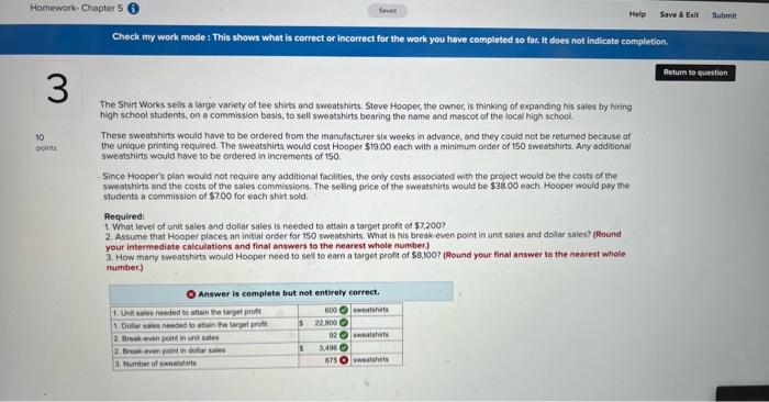 what am i doing wrong for number 3? thanks Homework. Chapter 5