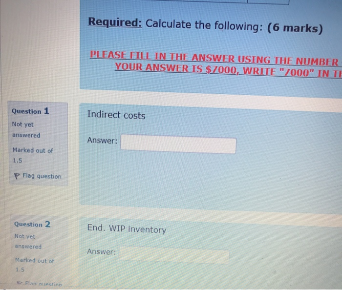 10000 Gross profit 36000 DM used 35000 Beg. WIP inventory 6000 TMC