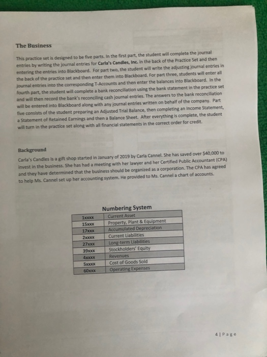  The Business This practice set is designed to be five parts.