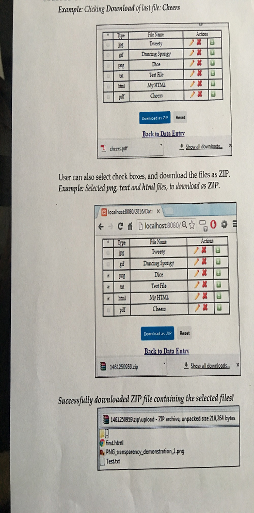 the program, such that it accepts pdf, html and text files as