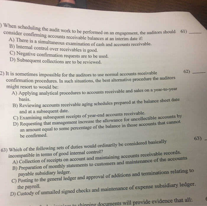  61-63 When scheduling the audit work to be performed on an