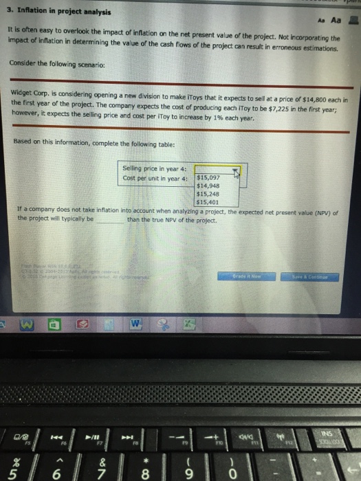  3. Inflation in project analysis A Aa It is often easy