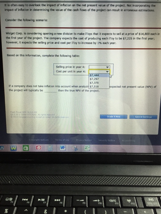 to overlook the impact of infation on the net present value of