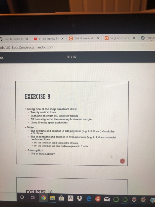 python turtle language simple-turtle-tu x (1) Complete P x Get Homework *