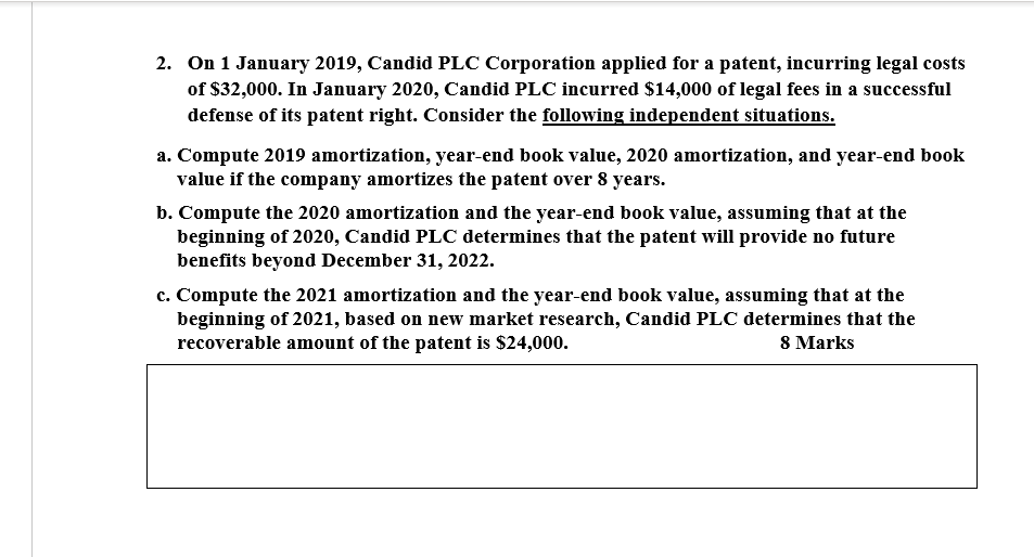 Please I need answer. Intermediate Accounting Subject. 2. On 1 January 2019,