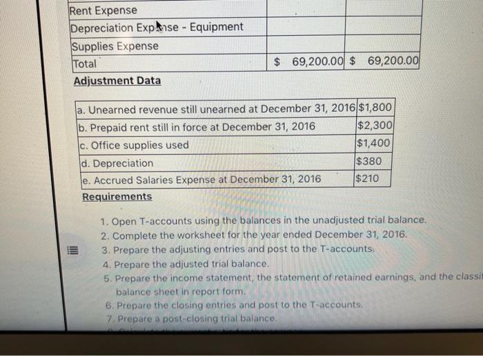 and the classified balance sheet in report form. 6. Prepare the closing