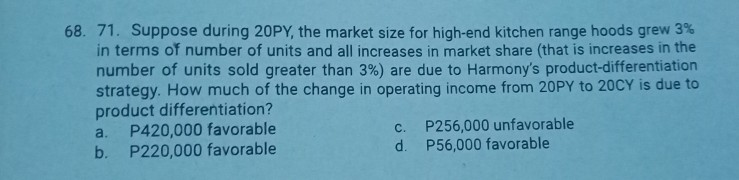 BT4. Harmony's data for 20PY and 20CY follow: 20PY 20CY 40,000 42,000