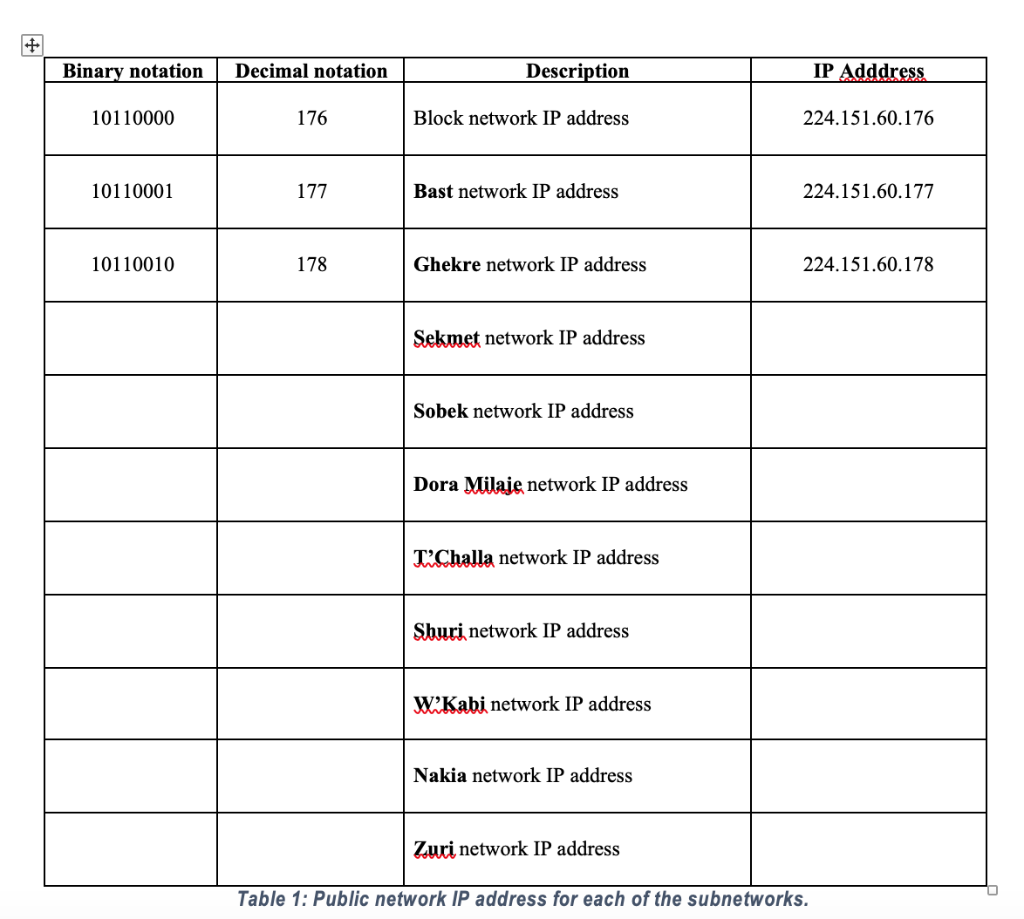 and are responsible for providing network administration for the Wakanda autonomous network.