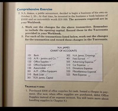 computer at a total cost of $1100 on account. 4. Mr. Jame