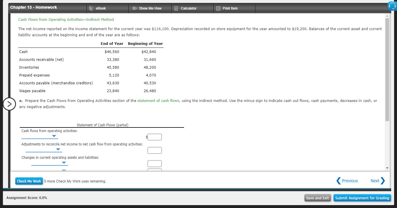 Chapter 13 - Homework E Print Item E Calculator eBook Show