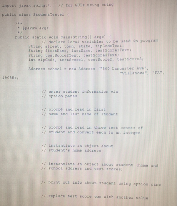 method called getTestScore that accepts the test number and returns riate score.