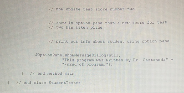 Provide a method called average that com. putes and returns the average