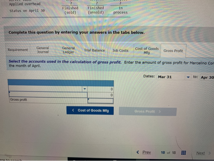 cash in April. Costs of the three jobs worked on Job 306