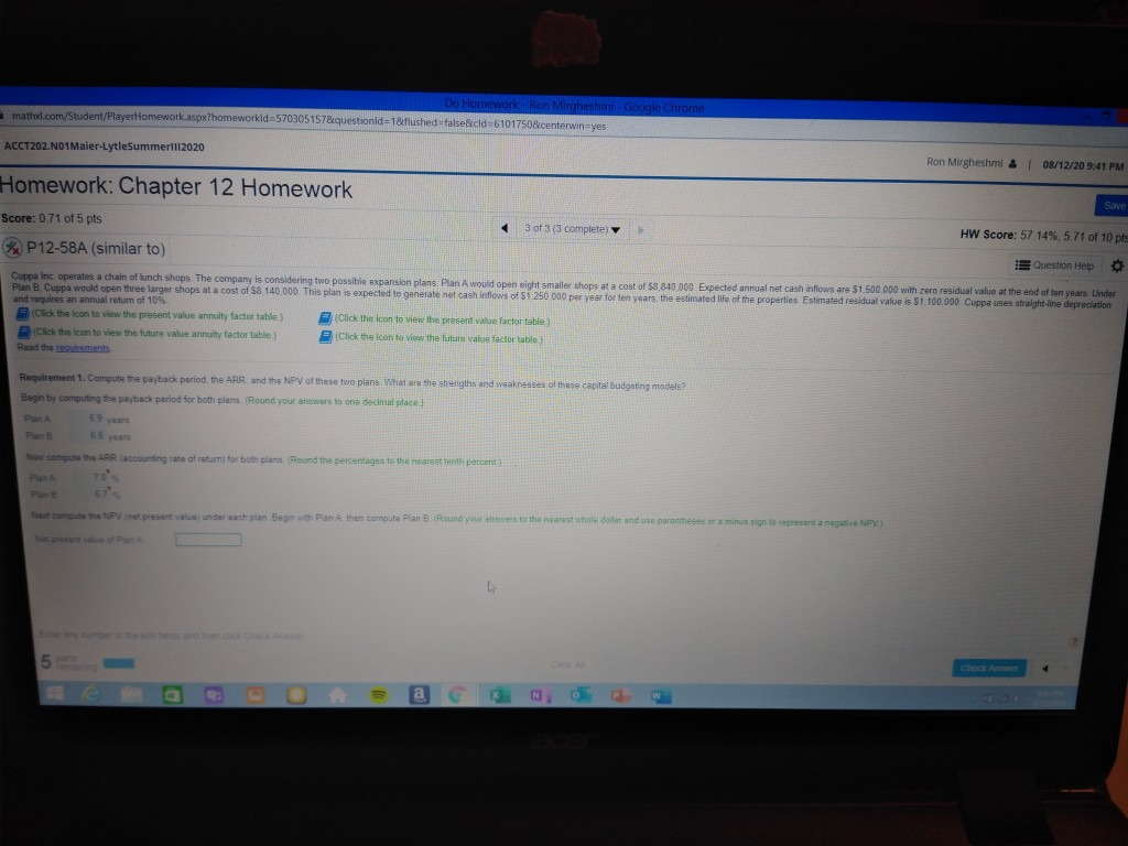 If you would please answer with calculations. Thank you. Do Homework