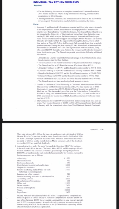 needing help on the 1040 and schedule a and cThank you INDIVIDUAL