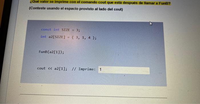 called, as shown in the code below, What value is printed with