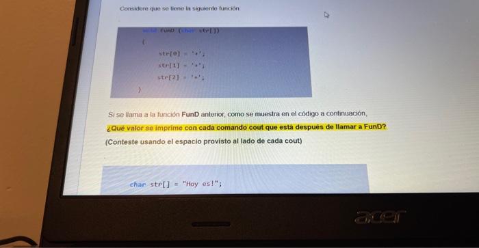 is printed with the cout command that is after calling FunC? 5.