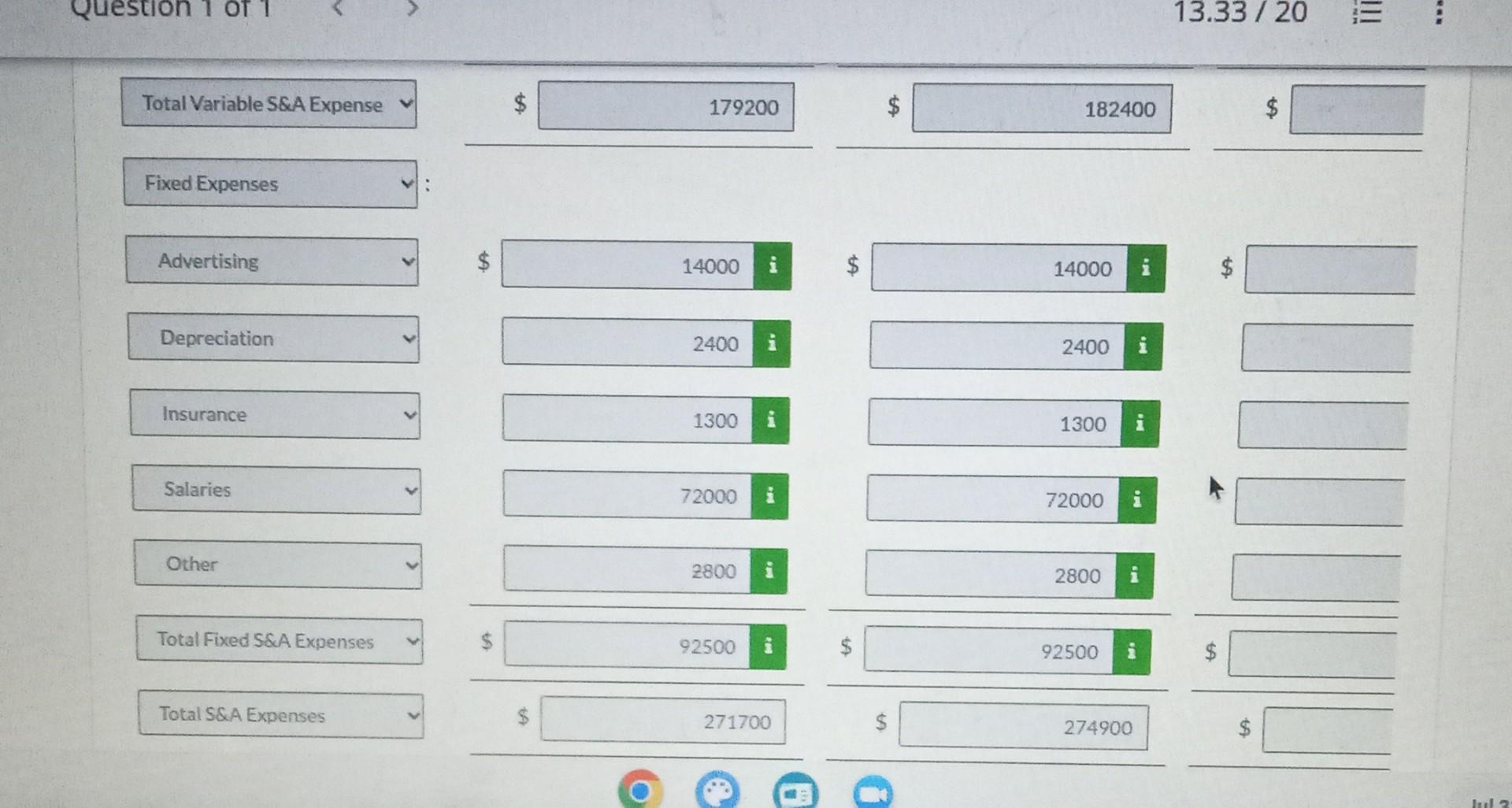 keep 10% of the next month's unit sales in ending inventory. All