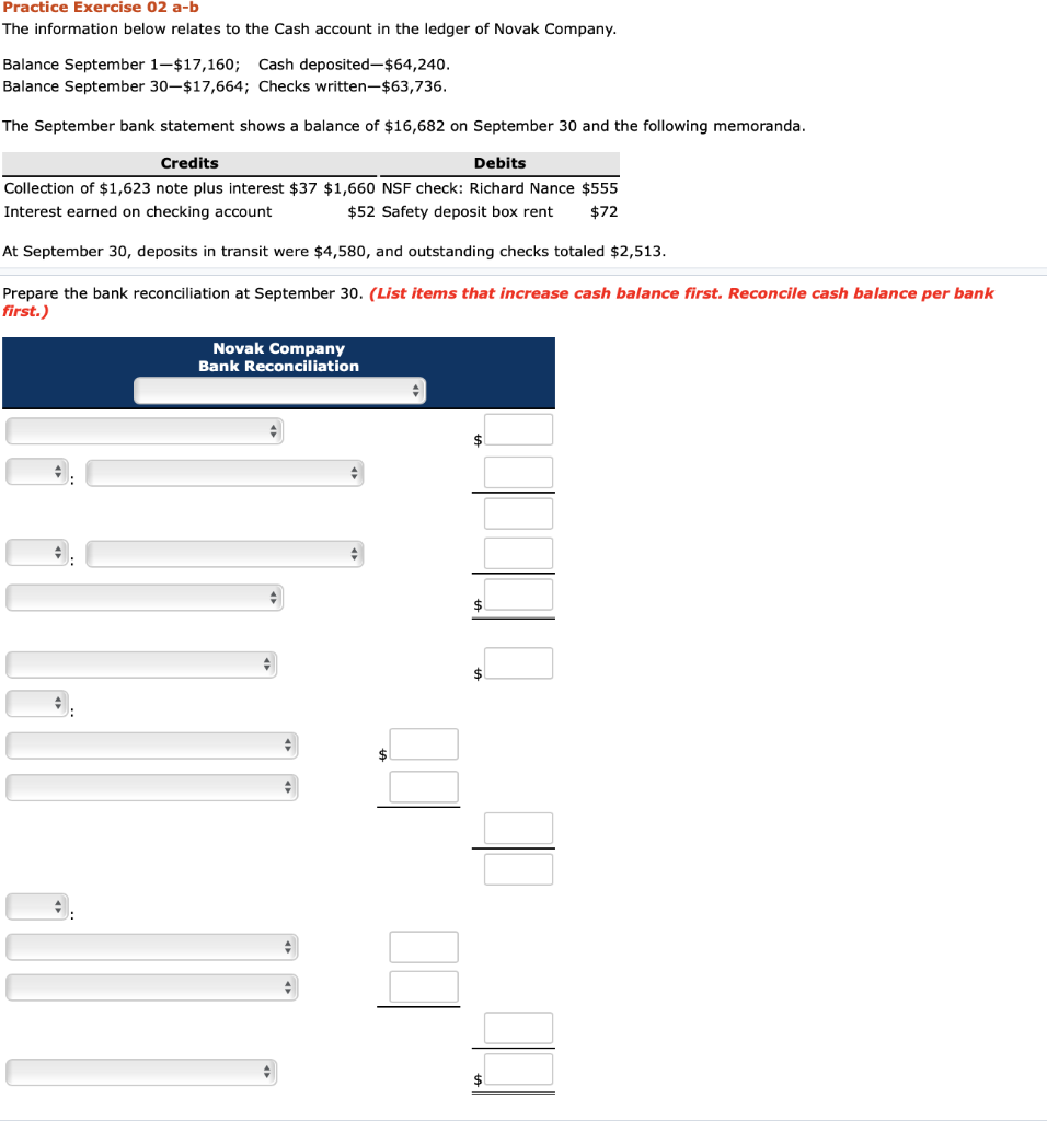  Practice Exercise 02 a-b The information below relates to the Cash