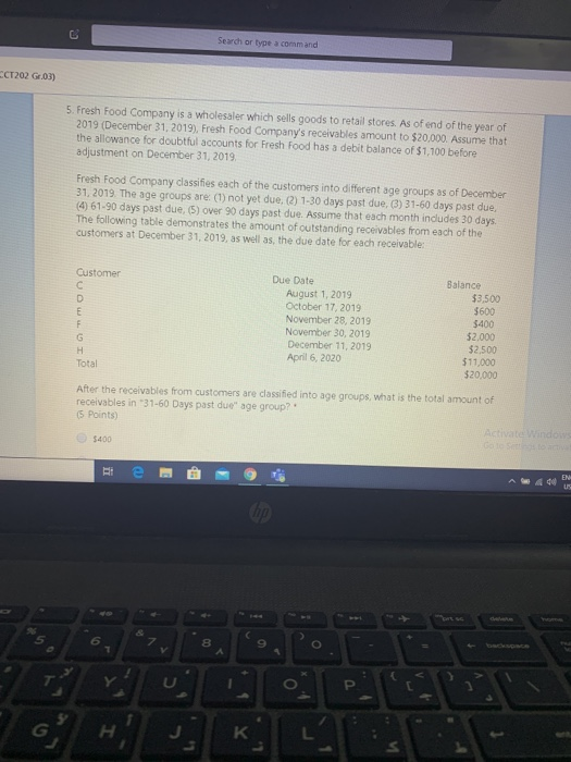  Search or type a command CCT202 G,0.3) 5. Fresh Food Company