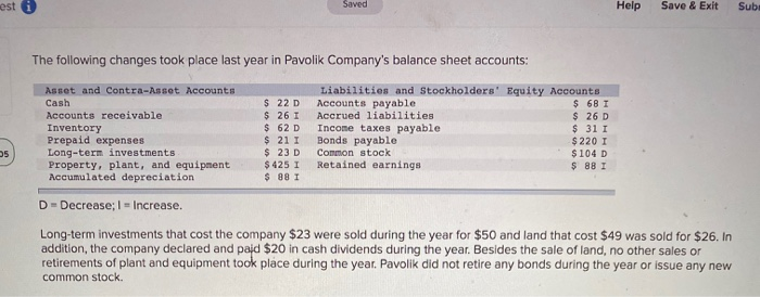  est Saved Help Save & Exit Sub The following changes took