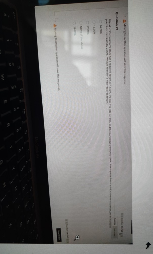 Moving to another question will save this response. Jestion 29 1