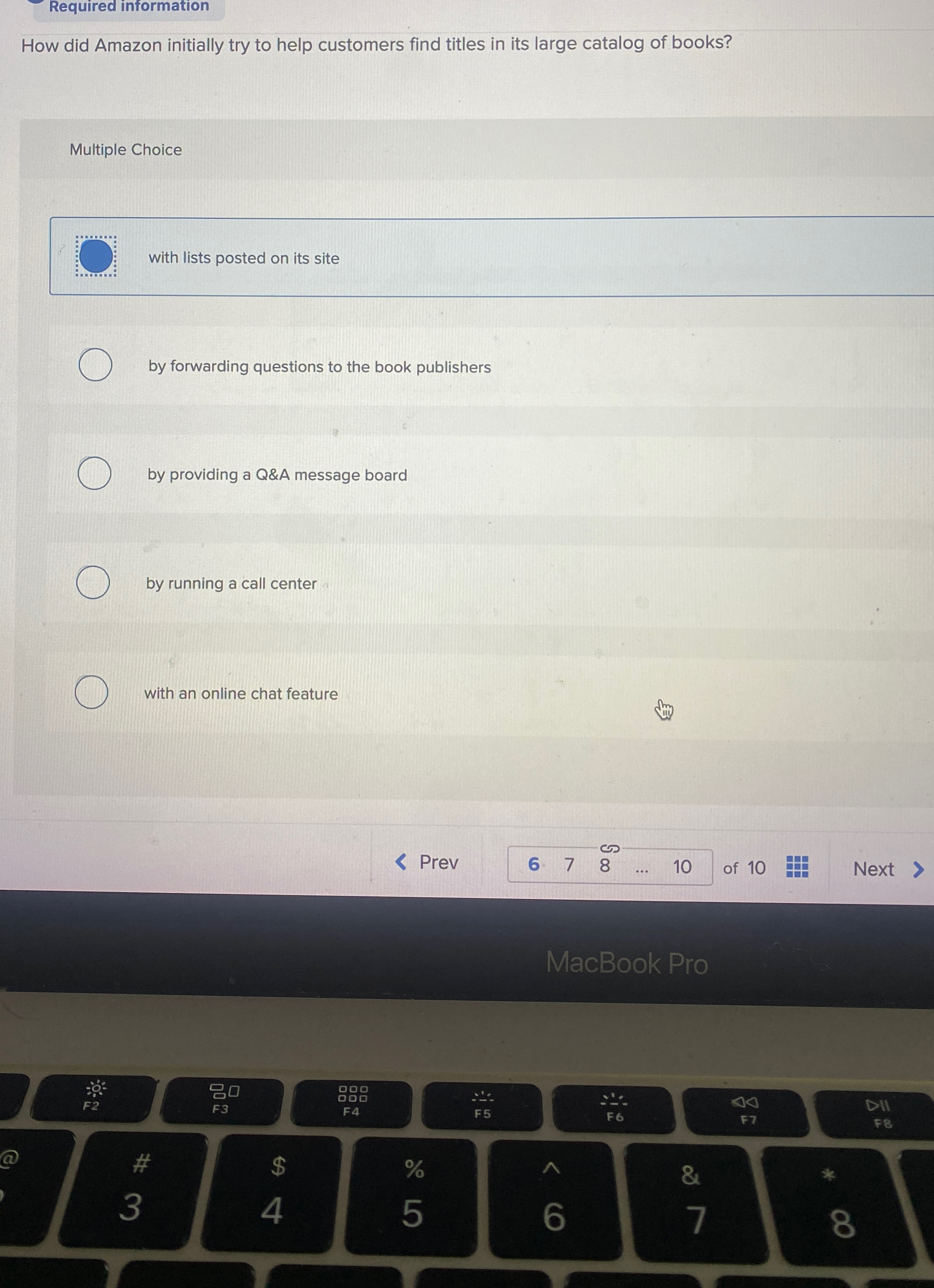  Required information How did Amazon initially try to help customers find