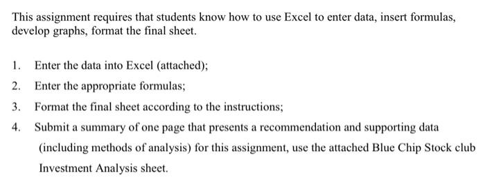  bis subject This assignment requires that students know how to use