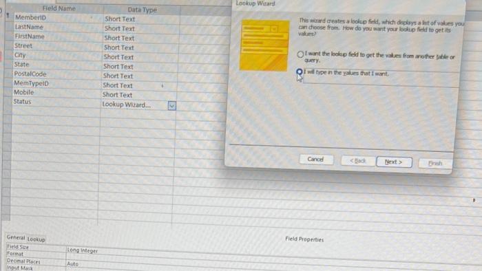 but it keep rejecting the Lookup Wizard. in the end its goes