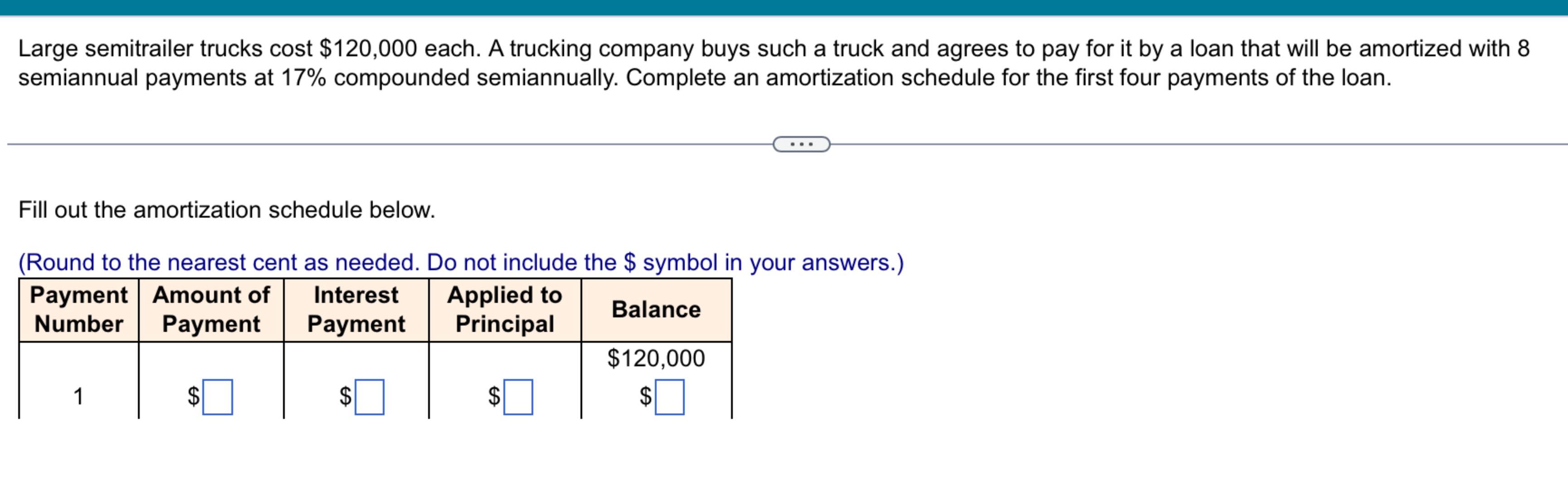  Large semitrailer trucks cost $120,000 each. A trucking company buys such