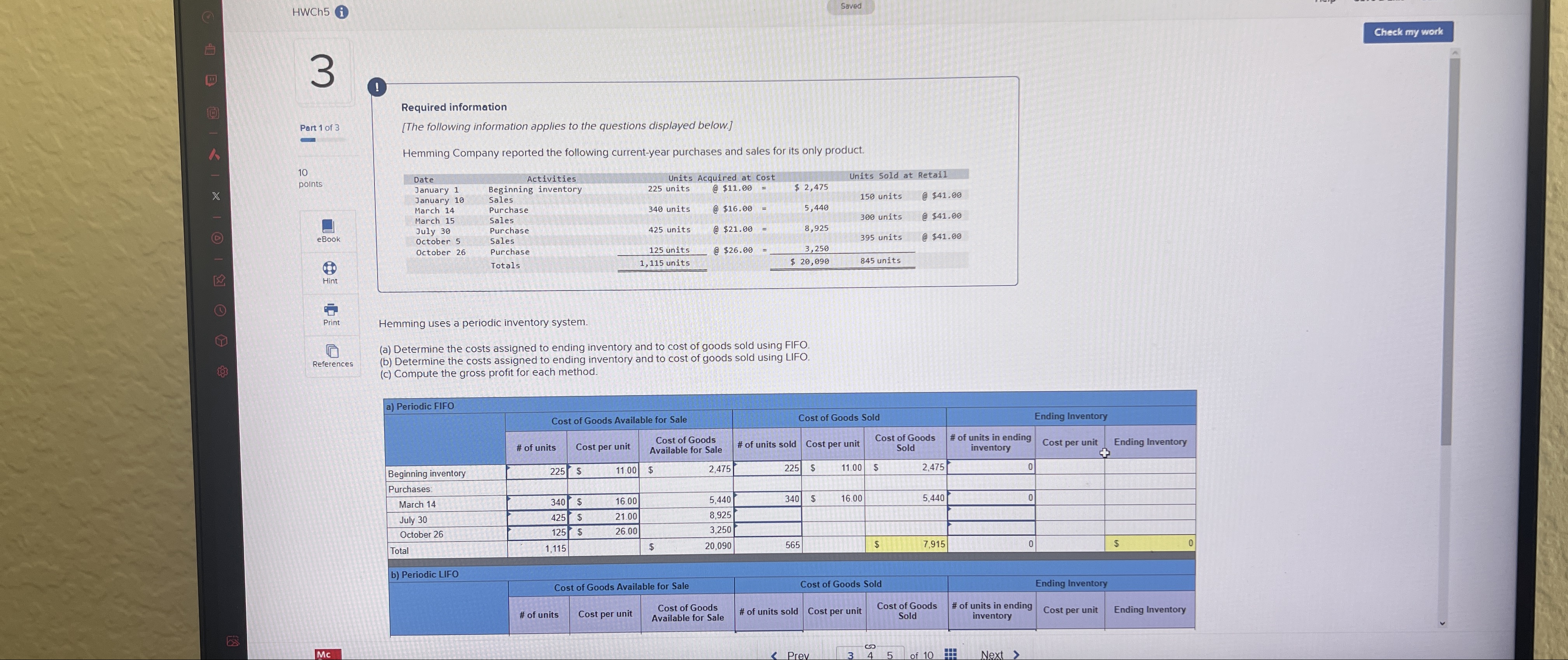  HWCh5(i) I need help creating a periodic FIFO and Periodic LIFO