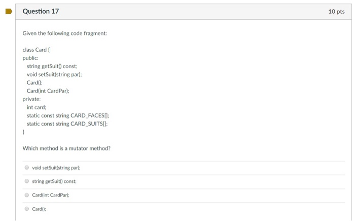  Just answer it, ty Question 17 10 pts Given the following