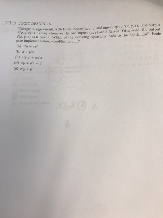  [10110, LOGIC DESIGN-1b is one) whenever the two-inputs (, y) are