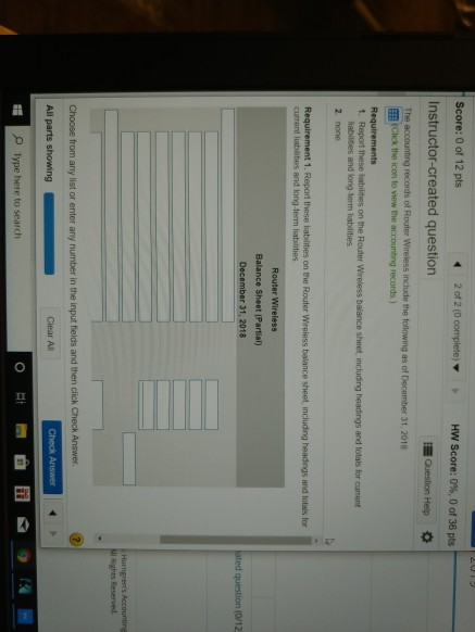  question/ format question/ format data table Score: 0 of 12 pts