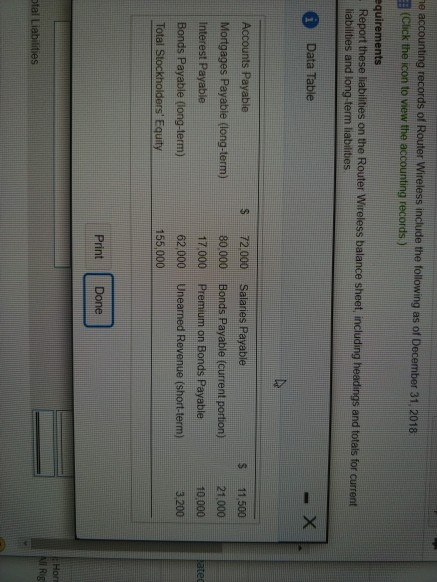 Instructor-created question Question Help The accounting records of Router Wireless include the