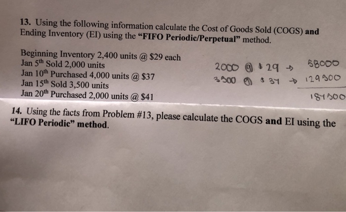 Not sure how to do number 14 based off the information for