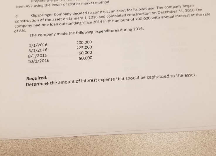 help with quest 4 pls Klipspringer Company decided to construct an