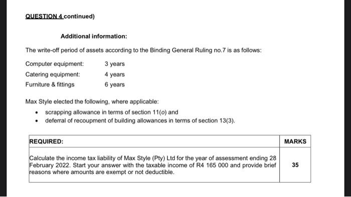 in Durban, KwaZulu-Natal. The company's year of assessment ends on 28 February