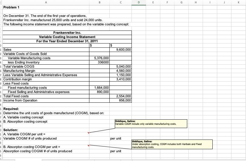  B D E G H K Problem 1 On December 31.