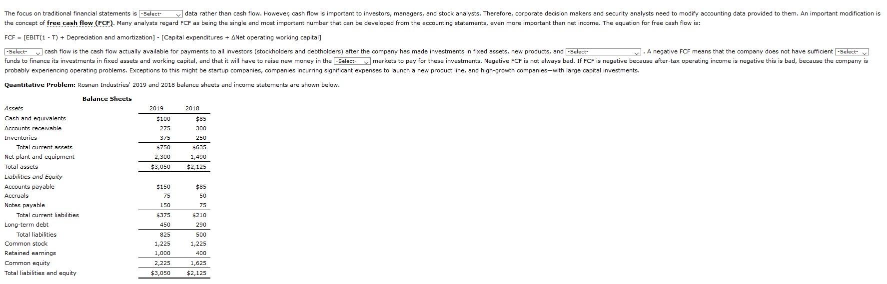 The focus on traditional financial statements is -Select- data rather than