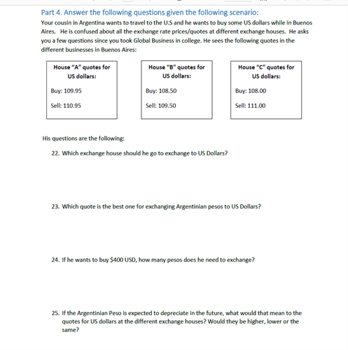 please help me answer these questions Part 4. Answer the following questions