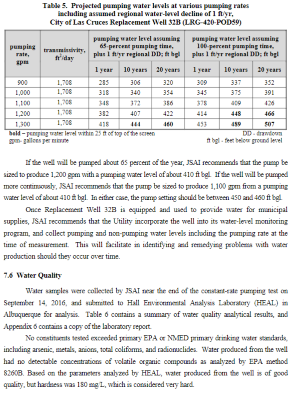 well development was complete, the water level in Well 32B was allowed