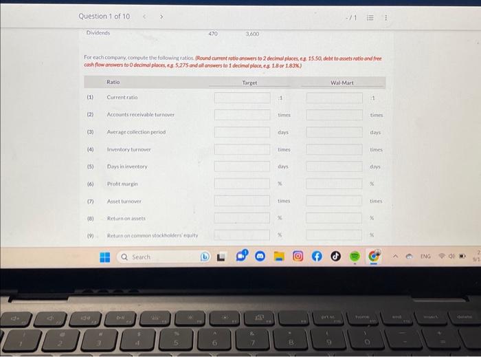 Profit margin (7) Asset turnover times: 56 (8) Return on assets %