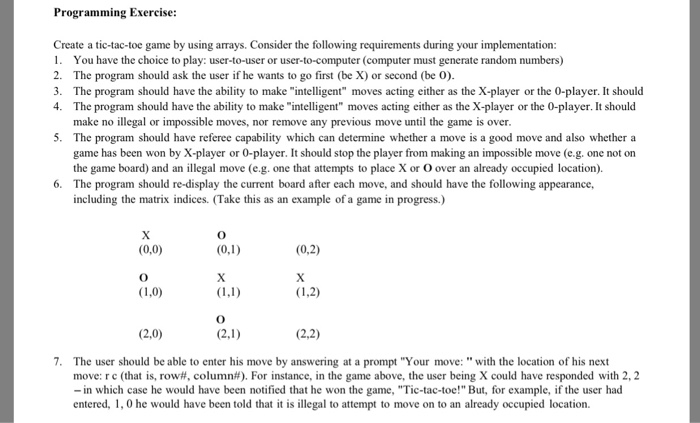  Using Perl with multi dimensional arrays Programming Exercise: Create a tic-tac-toe