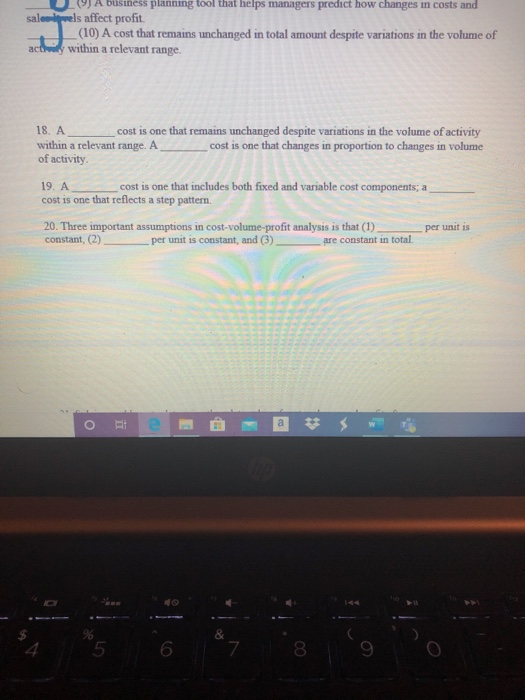  J YJ A business planning tool that helps managers predict how