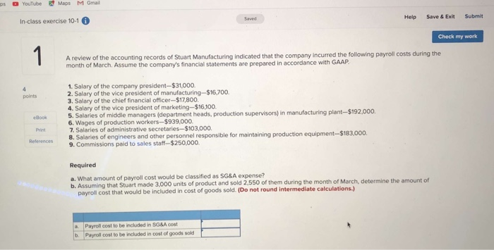  YouTube Maps M mal Saved Help Save & Exit Submit In-class