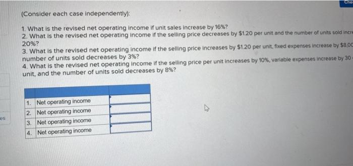 most recent month is shown below Sales (37,eee units) Variable expenses Contribution