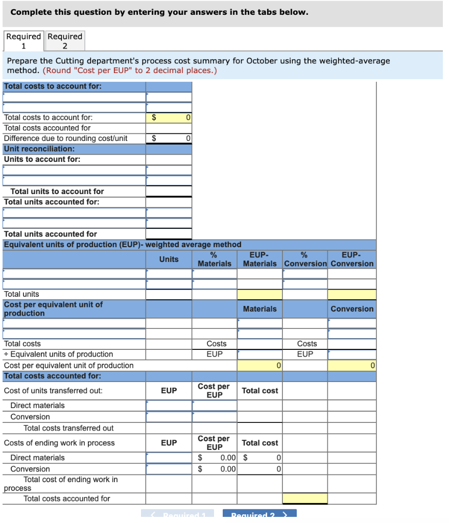 C3, P4 Fast Co. produces its product through two processing departments. Direct
