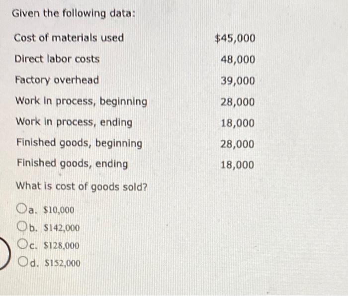  answer both for a thumbs up please a. $10,000 b. $142,000